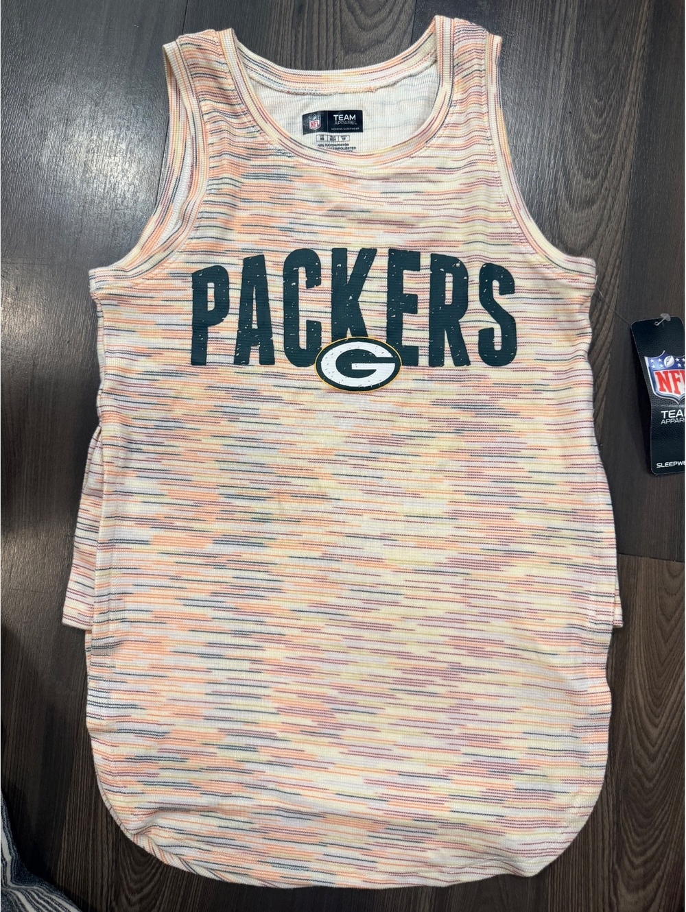 Green Bay Packers NFL Women’s XS Sleep Tank Top Space Dye NWT